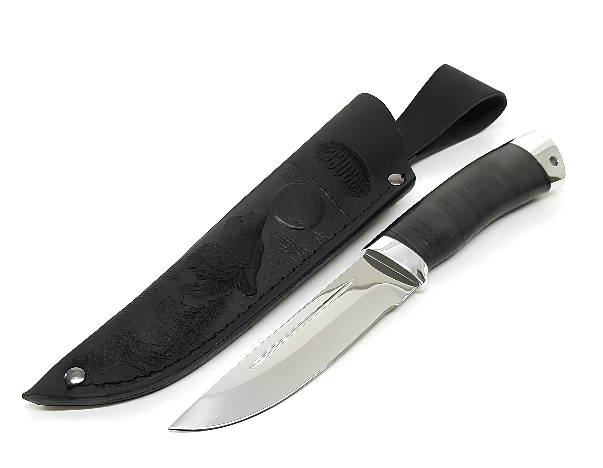 Нож туристич. Н86 ст.ЭИ-107, дюраль,кожа